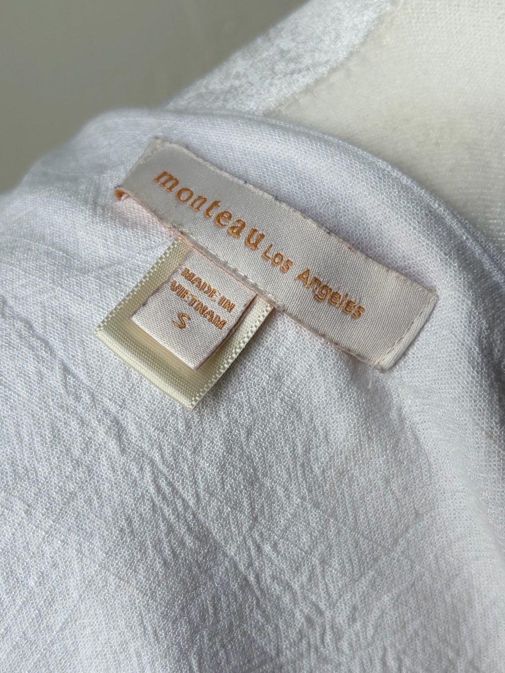 Monteau Los Angeles White Linen Blend Button Front Mini Dress Small - Picture 2 of 9